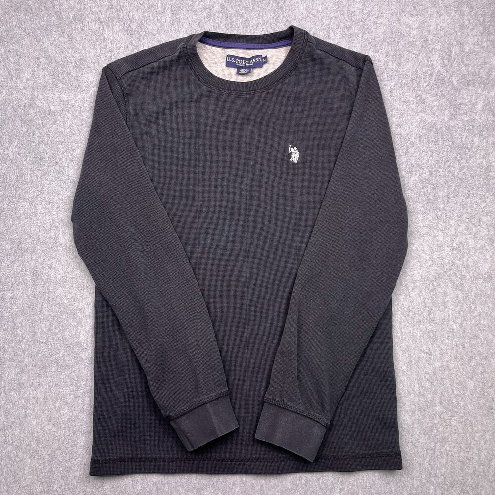 u.s. polo assn. thermal shirt black pony long‎ sleeve mens medium